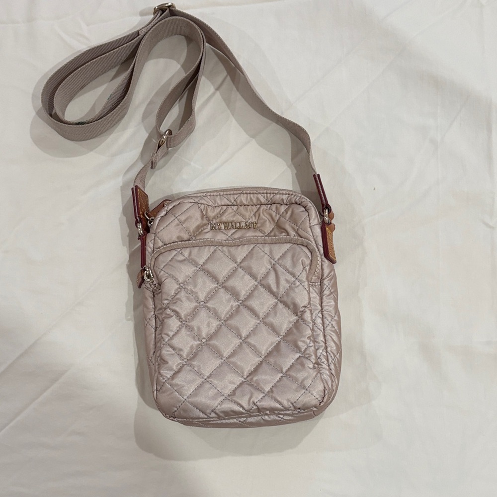 MZ Wallace Quilted Crossbody Bag - Light Beige